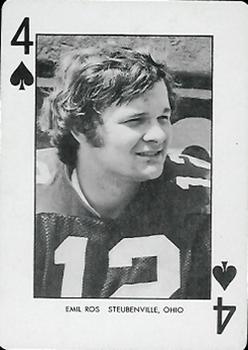 1974 West Virginia Mountaineers Playing Cards #4♠ Emil Ros Front