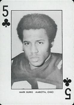 1974 West Virginia Mountaineers Playing Cards #5♣ Mark Burke Front
