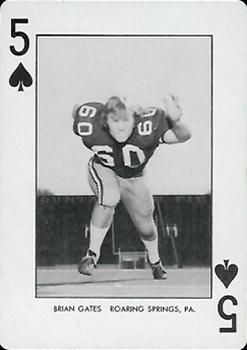 1974 West Virginia Mountaineers Playing Cards #5♠ Brian Gates Front
