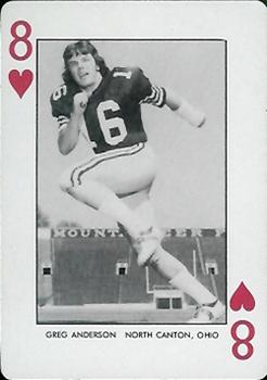 1974 West Virginia Mountaineers Playing Cards #8♥ Greg Anderson Front