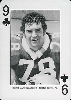 1974 West Virginia Mountaineers Playing Cards #9♣ David Van Halanger Front