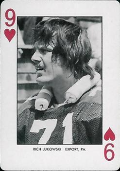1974 West Virginia Mountaineers Playing Cards #9♥ Rich Lukowski Front