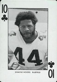 1974 West Virginia Mountaineers Playing Cards #10♣ Dwayne Woods Front