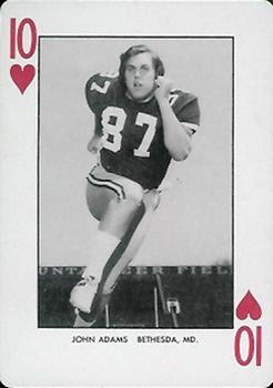 1974 West Virginia Mountaineers Playing Cards #10♥ John Adams Front