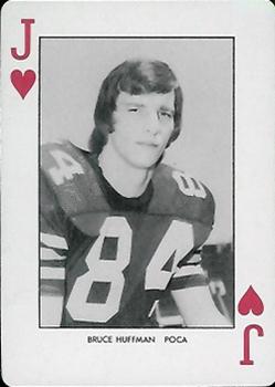 1974 West Virginia Mountaineers Playing Cards #J♥ Bruce Huffman Front