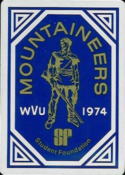 1974 West Virginia Mountaineers Playing Cards #Q♥ West Virginia University Cheerleaders Back