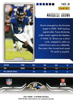 2021 Panini Playbook #8 Marquise Brown Back