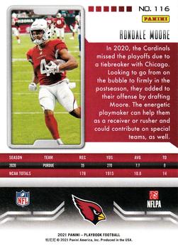 2021 Panini Playbook #116 Rondale Moore Back
