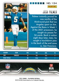 2021 Panini Playbook #124 Josh Palmer Back