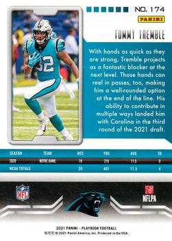 2021 Panini Playbook #174 Tommy Tremble Back