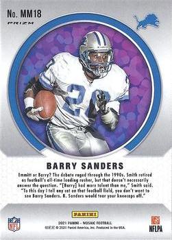 2021 Panini Mosaic - Men of Mastery Prizm Silver #MM18 Barry Sanders Back