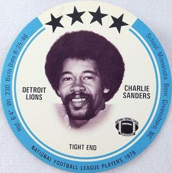 1976 Saga Discs #NNO Charlie Sanders Front