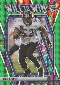 2021 Panini Mosaic - Will to Win Mosaic Green #WW-17 Ray Lewis Front