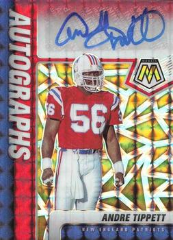 2021 Panini Mosaic - Autographs Mosaic Choice Fusion Red and Yellow #A-AT Andre Tippett Front