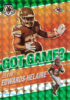 2021 Panini Mosaic - Got Game? Mosaic Green #GG-12 Clyde Edwards-Helaire Front
