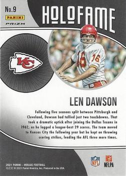 2021 Panini Mosaic - HoloFame Mosaic Green #9 Len Dawson Back