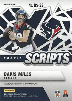 2021 Panini Mosaic - Rookie Scripts #RS-22 Davis Mills Back