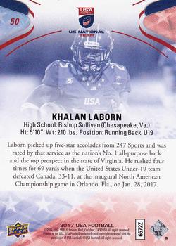 2017 Upper Deck USA Football - Blue Border #50 Khalan Laborn Back