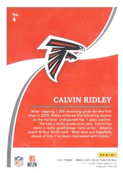 2021 Panini Immaculate - Red #4 Calvin Ridley Back