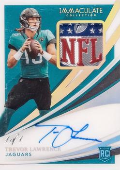 2021 Panini Immaculate - Rookie Patch Autographs NFL Shield #101 Trevor Lawrence Front