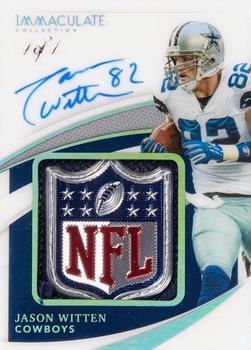 2021 Panini Immaculate - Premium Patch Autographs NFL Shield #PPA-JW Jason Witten Front