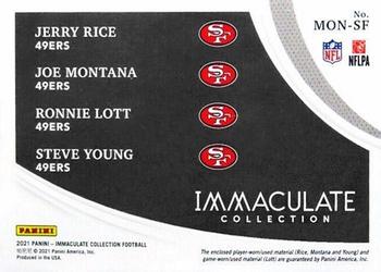 2021 Panini Immaculate - Immaculate Monuments Prime #MON-SF Jerry Rice / Joe Montana / Ronnie Lott / Steve Young Back