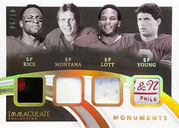 2021 Panini Immaculate - Immaculate Monuments Prime #MON-SF Jerry Rice / Joe Montana / Ronnie Lott / Steve Young Front