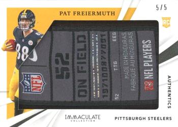 2021 Panini Immaculate - Immaculate Rookie Authentics #IRL-PF Pat Freiermuth Front