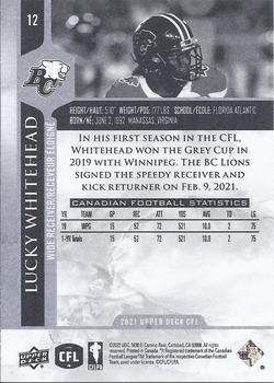 2021 Upper Deck CFL #12 Lucky Whitehead Back