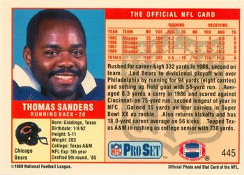 1989 Pro Set - Pre-Production #445 Thomas Sanders Back