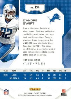 2021 Panini Playoff #134 D'Andre Swift Back