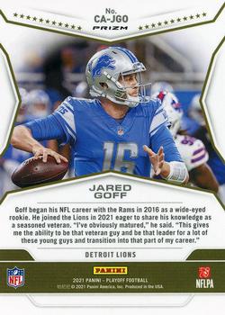 2021 Panini Playoff - Call to Arms Silver #CA-JGO Jared Goff Back