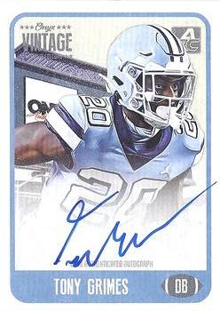 2021 Onyx Vintage College Football - Blue Signatures #CATG Tony Grimes Front