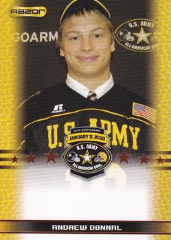 2010 Razor US Army All-American Bowl - SGA Samples #NNO Andrew Donnal Front