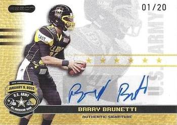 2010 Razor US Army All-American Bowl - Autographs Gold #BA-BB1 Barry Brunetti Front