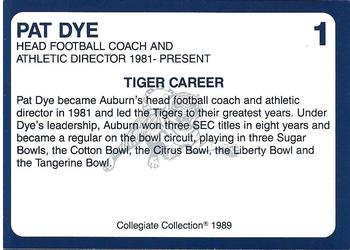 1989 Collegiate Collection Auburn Tigers (200) #1 Pat Dye Back