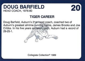 1989 Collegiate Collection Auburn Tigers (200) #20 Doug Barfield Back