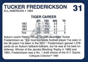 1989 Collegiate Collection Auburn Tigers (200) #31 Tucker Fredrickson Back