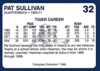 1989 Collegiate Collection Auburn Tigers (200) #32 Pat Sullivan Back
