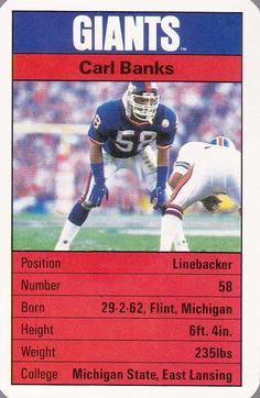 1987 Ace Fact Pack New York Giants #NNO Carl Banks Front