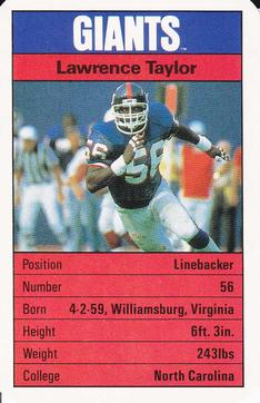 1987 Ace Fact Pack New York Giants #NNO Lawrence Taylor Front