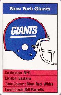 1987 Ace Fact Pack New York Giants #NNO Giants Information Front