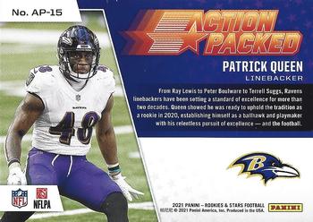 2021 Panini Rookies & Stars - Action Packed #AP-15 Patrick Queen Back