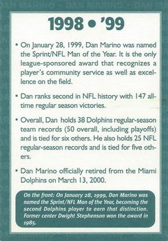 2000 Miami Dolphins Dol-Fan Club #NNO Dan Marino Back