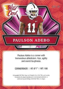 2021 Wild Card Alumination - Red #ABC-46 Paulson Adebo Back