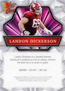 2021 Wild Card Alumination - Silver Holo-Lux #ABC-61 Landon Dickerson Back