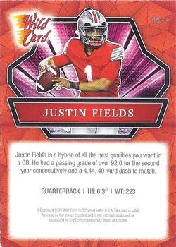 2021 Wild Card Alumination - Red Holo-Lux Crystal Paper #ABC-2 Justin Fields Back