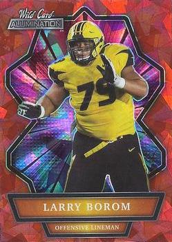 2021 Wild Card Alumination - Red Holo-Lux Crystal Paper #ABC-34 Larry Borom Front
