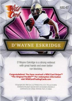 2021 Wild Card Alumination - 20 Stripe Red Foil #ABC-67 D'Wayne Eskridge Back