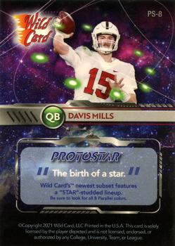 2021 Wild Card Alumination - Protostar Green #PS-8 Davis Mills Back